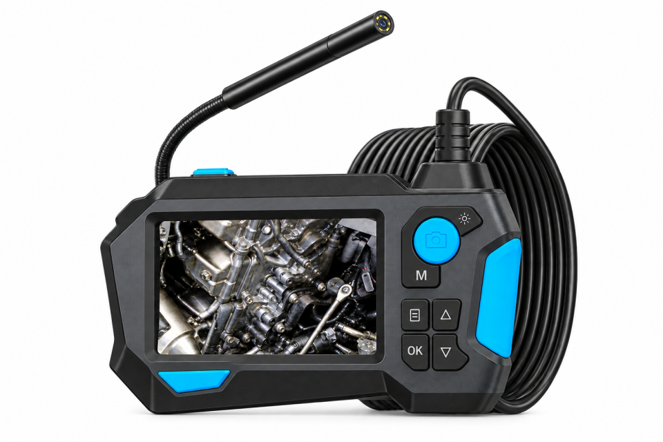 5 Metre 360° Derece Endoskop Kamera 9 mm Çift Lens – 4.5 İnç IPS Ekranlı 1080P Boru ve Motor Görüntüleme Kamerası