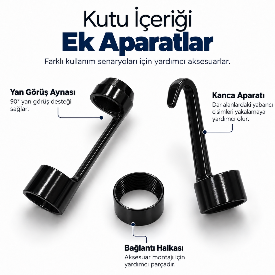 KMT-EK5 Profesyonel 5 Metre 360° Ekranlı Çift Endoskop Kamera – Araç Motor ve Boru Kontrol Kamerası