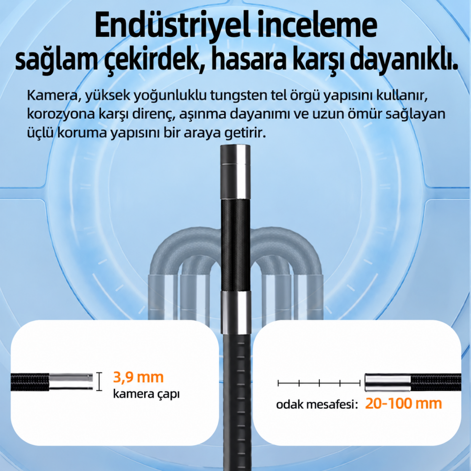 KMT-EKJOYSTICK 1,5 Metre PTZ Endoskop Kamera - 360 Derece Dönebilen