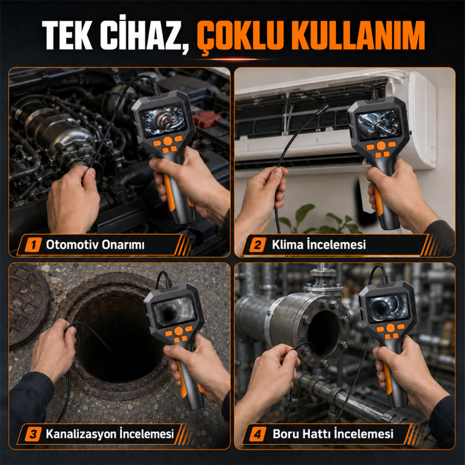 KMT-5MEKO 5 Metre Ekranlı Endoskop Kamera – 5,5 mm Kamera Çapı