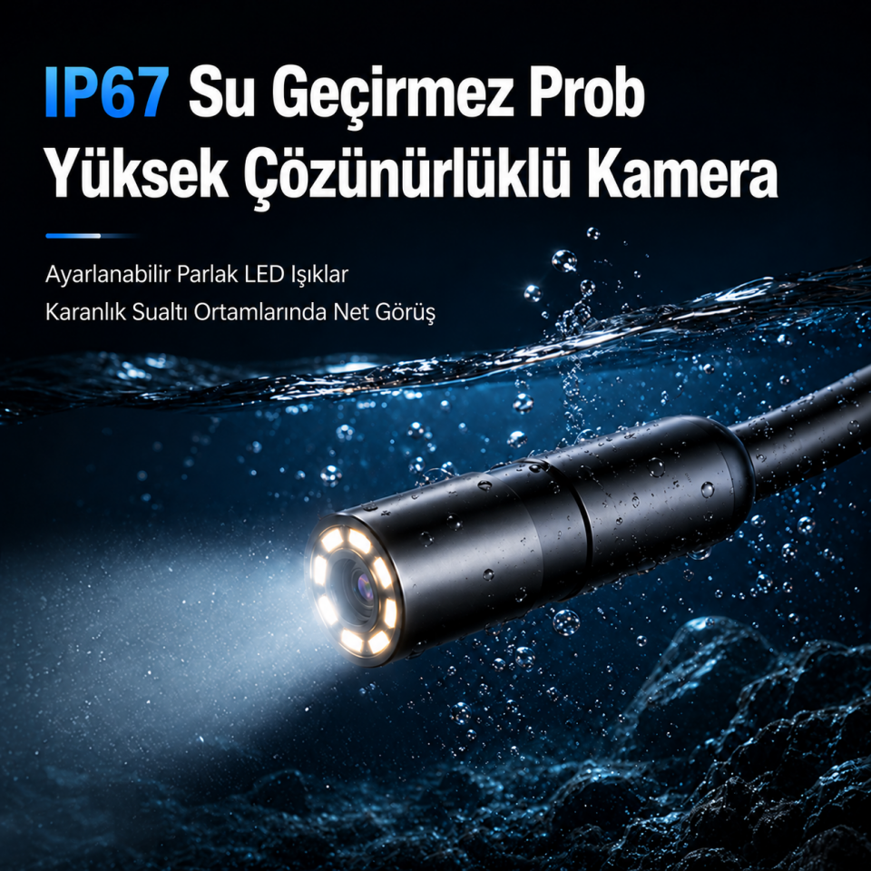 KMT-5MEKO 5 Metre Ekranlı Endoskop Kamera – 5,5 mm Kamera Çapı