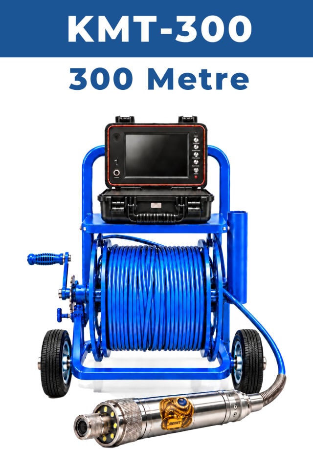 KMT-300 300 Metre Derin Kuyu Görüntüleme Kamerası – 316 Paslanmaz Çelik Başlık, 9'' Ekran ve Kayıt Sistemi